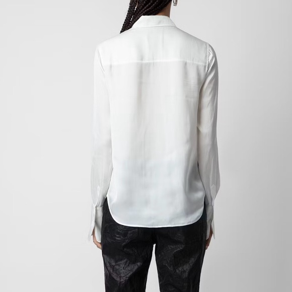 Zadig & Voltaire Tasko Satin shirt white size S - Picture 2 of 11